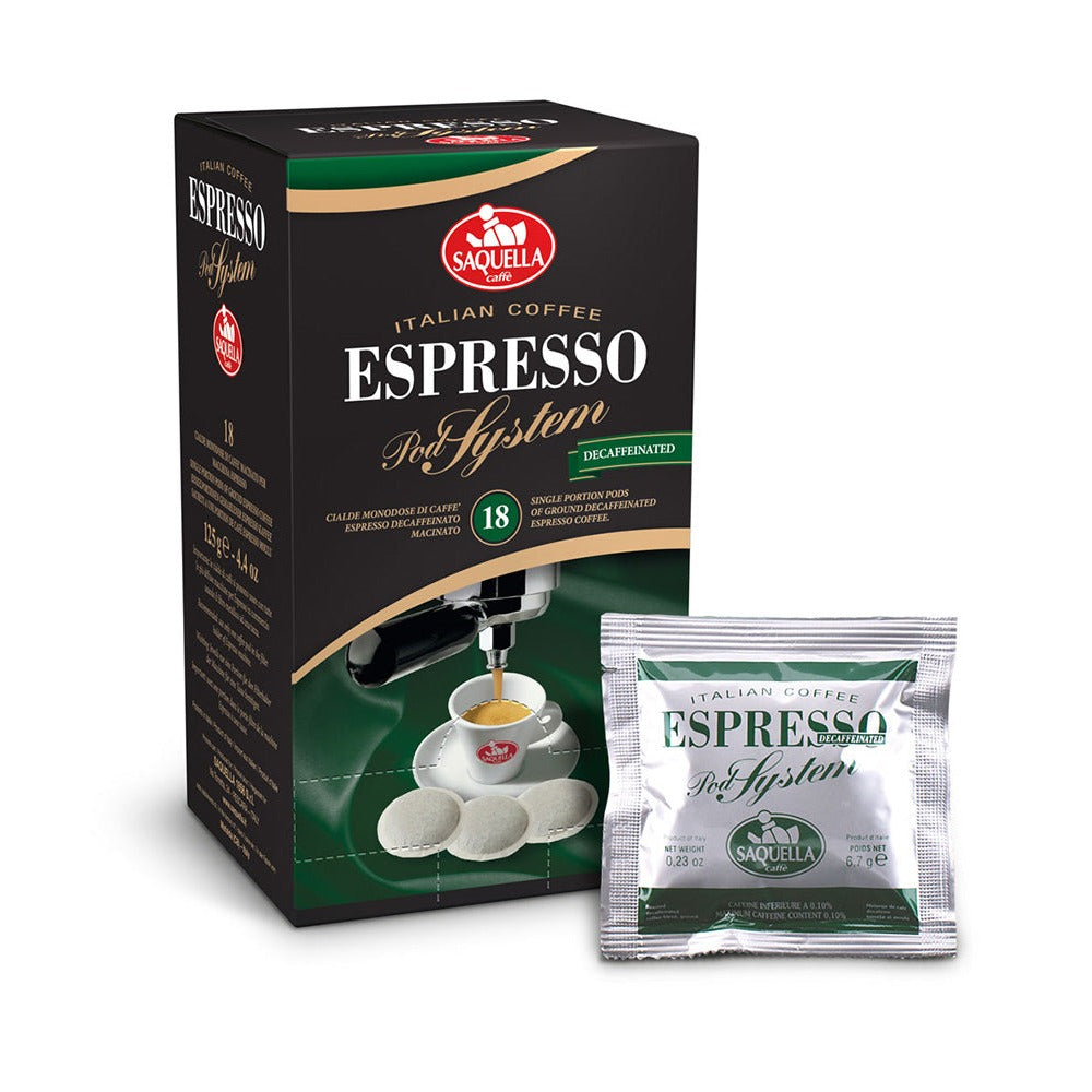 Saquella Espresso Dekaf pods ESE
