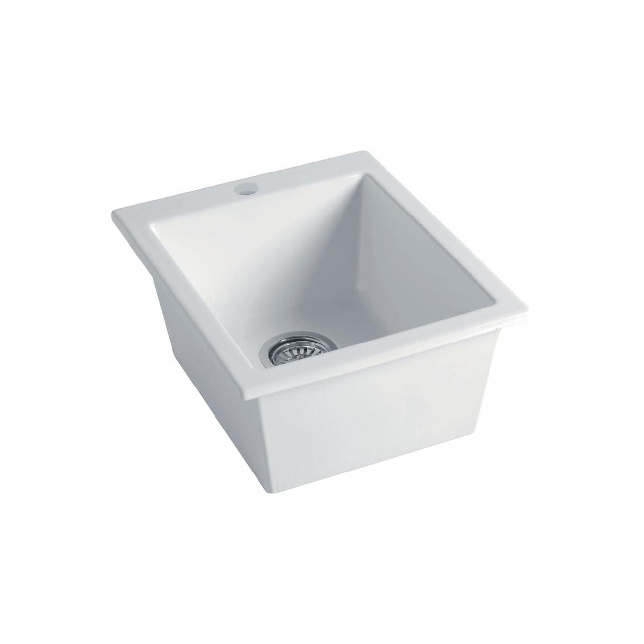 White kitchen sink on a white background